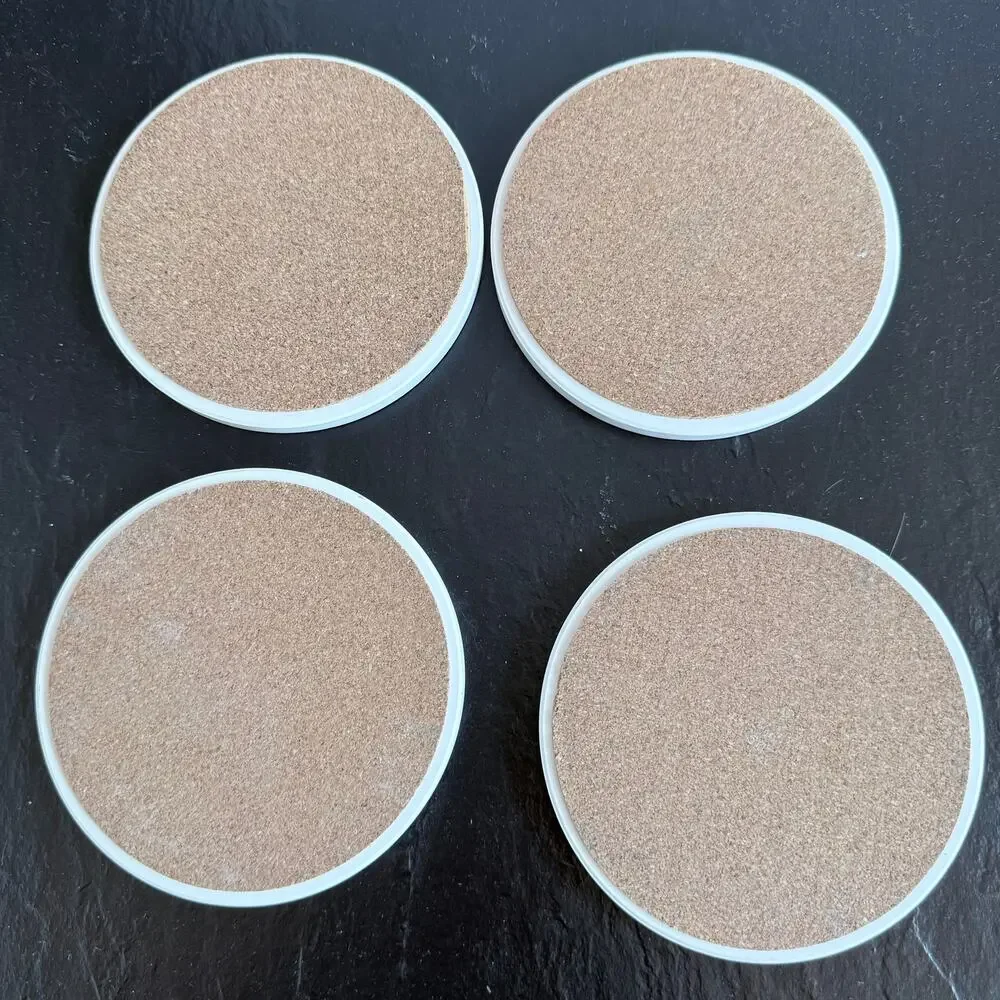Rafuse Billiard Pool Ball Set of 4 Ultra Clean Round‎ Stone Coasters, Cork Backs